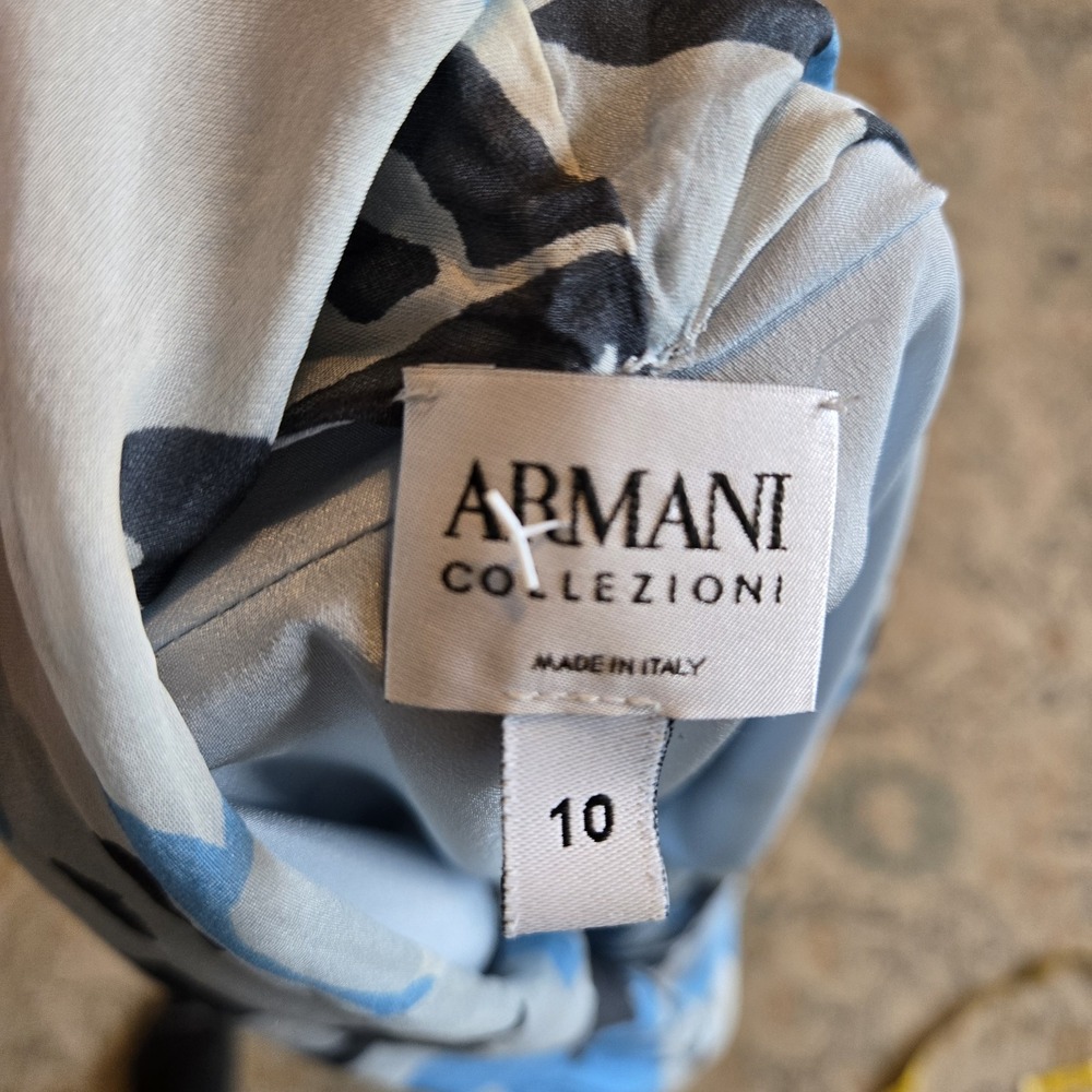 Armani Collezioni Italy Blouse Top Sleeveless Ruched Draped Y2K Silk OLD MONEY - Picture 6 of 9